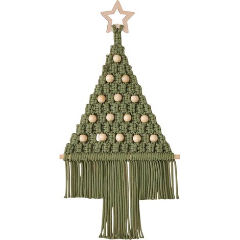 Guirlande Murale En Macramé - Arbre De Noël Tissé À Faire Soi-Même - Décoration Murale Pour Porte Fenêtre Salon Chambre - Kit Complet 1 Pièce