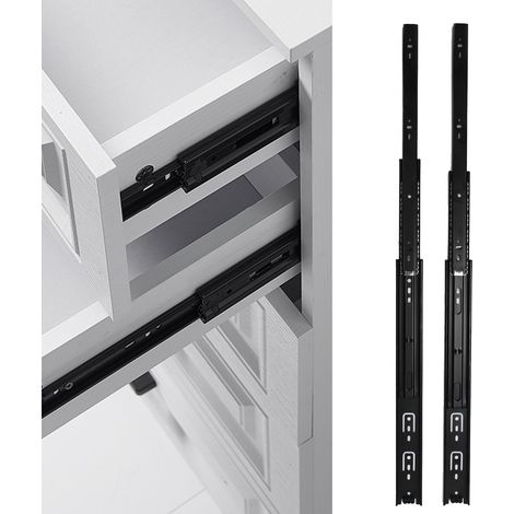 Lot de 10 paires de glissières de tiroir à 3 sections, extension, rail de guidage grande capacité de charge pour bureau à domicile, 40,6 cm (16 po). (1/5)