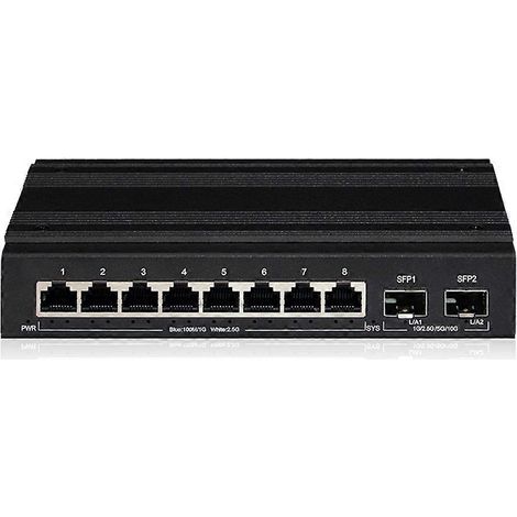 Unmanaged 8-Port 2.5GBASE-T 2.5Gb/s Ethernet-Switch mit 2 SFP+ Ports, sofort einsatzbereit, für Heimlabore (US-Stecker). (1/5)