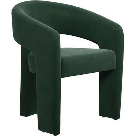 Alba Indoor Dining Chair - Velvet - L52.5 x W59 x H75 cm - Forest Green - Fully Assembled