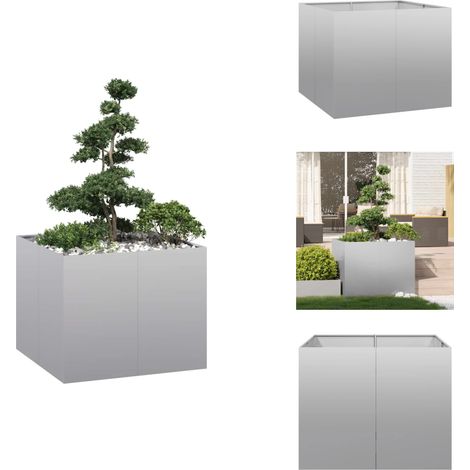 Pflanzkübel 100x100x80 cm Verzinkter Stahl - Pflanzkübel - Pflanzgefäß - Pflanzschale - Hochbeet (1/5)