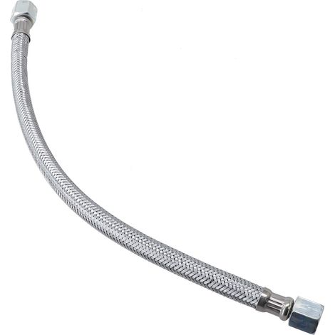 Compresseur pour tuyau de raccordement en acier inoxydable avec 2 adaptateurs Tuyau d'air flexible pour système de conduite d'air comprimé 35,0 cm de longueur Les deux côtés avec raccords à rotation (1/5)