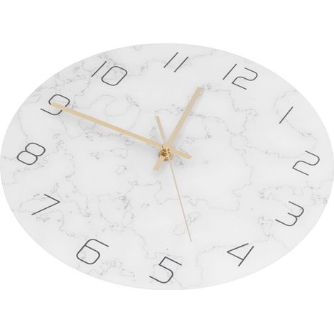 Reloj de pared sencillo de mármol SJLERST, material acrílico craquelado, impresión UV, decoración para sala de estar. (1/3)