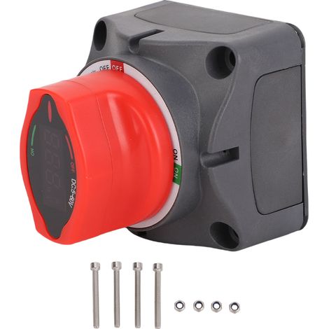 Interruttore di disconnessione della batteria con display LED della tensione, 200 A CC, 5-60 V, interruttore di interruzione dell'alimentazione principale per barca, auto, camper o rimorchio (1/5)