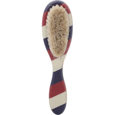 Brosse à barbe pour hommes, style barbier, poignée rayée, Portable, nettoyage doux (1/5)