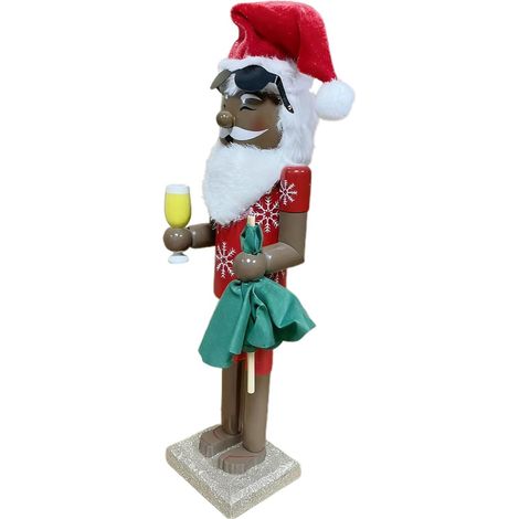 Casse-Noisettes de Noël - Père Noël Africain Casse-Noisette de Table pour - Figurines Collectionnables en Bois pour Cuisine Chambre Salon Dîner de Thanksgiving (1/5)