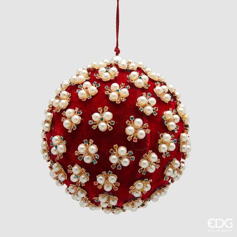 EDG Enzo De Gasperi Addobbo Palla di Natale Elizabeth D 12 Cm Red