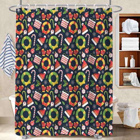 Voile de douche fluide en polyester 180x180 montage sans perçage cache baignoire pour un relooking rapide de sa salle de bain (1/5)