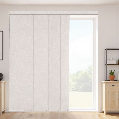 Store à Panneaux Occultants Verticaux sur Rail Extensible 116-218 cm Largeur, Panneau Japonais Ajustable jusqu'à 243 cm Hauteur, pour Porte Coulissante, Séparation de Pièce, Fenêtres, Gris Clair (1/5)