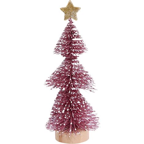 Arbre De Noël Miniature - Base En Bois - Décoration De Table Intérieure Pour Village De Noël - Lot De 4 Tailles (1/5)