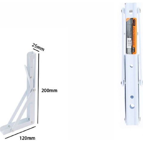 TrAdE Shop Traesio - Reggimensola Supporto Staffa In Metallo Pieghevole Regolabile 20x12x2.5cm 07916 -