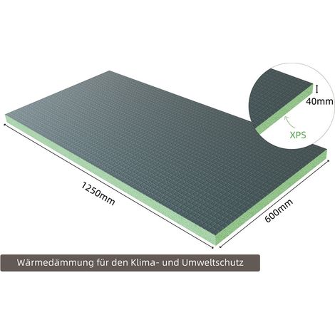5er-Pack 1250mm x 600mm x 40mm AICA XPS Platten Perimeterdämmung Sockeldämmung Hartschaumplatten Bauplatte Fliesenplatte