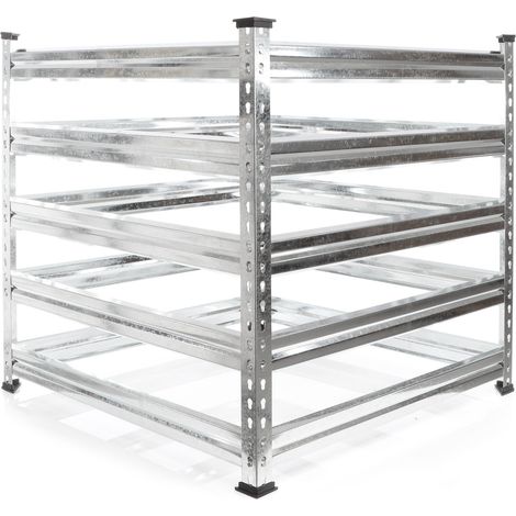 Wiltec Gartenkomposter 90 x 90 x 90 cm, Komposter aus Metall, Kompostbehälter für 720 Liter Kompost, verzinkter Biokomposter für Bioabfall