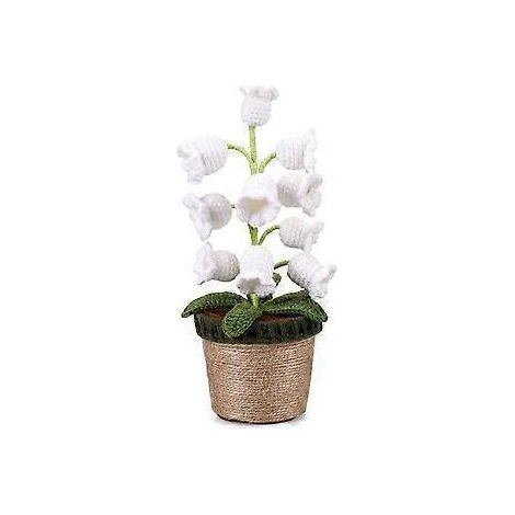 Geschenke fr Frauen Gestrickte Glockenorchidee Blumen Mit LED Lichter Handgemachter Topfpflanze Exquis Gestrickte Blumen (1/4)