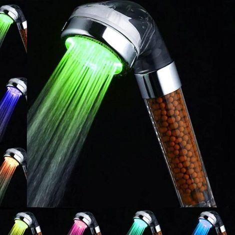 Shower Head Led 7 Colour Changing, High Pressure Water Saving Softener Filtered Shower Head for Fixing Dry Skin Hair (1/5)