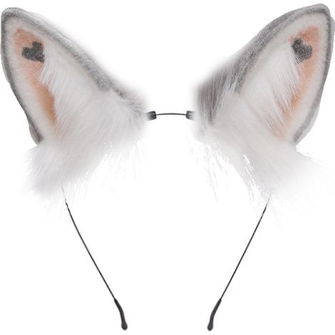 Oreilles De Renard En Fourrure Synthétique - Bandeau Pour Cheveux Cosplay - Accessoire Costume Fête Halloween Carnaval - 1 Pièce (1/5)