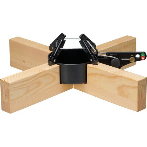Krinner Soporte para árbol de Navidad Copenhague de madera de pino, 50 cm, para alturas de árboles de hasta máx. 2,5 m, con técnica de una sola cuerda