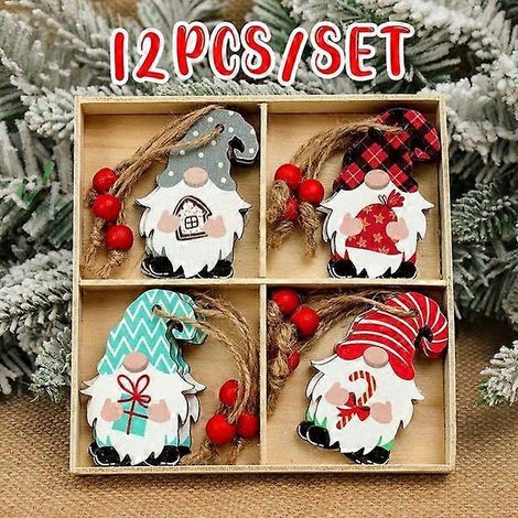 Pendentif de Noël en bois - Décoration de Noël pour la maison - Ornements de Noël - Décoration de sapin de Noël - Cadeaux de Noël - Pendentifs du Nouvel An - 5 (1/5)