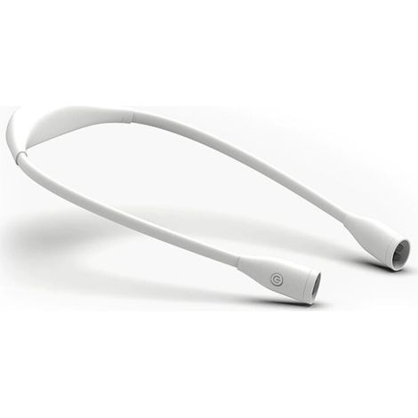 Flexible LED-Nackenleseleuchte, 3 Farben, einstellbare Helligkeit, USB-aufladbar, freihändige Nachttischlampe, weiß (1/4)