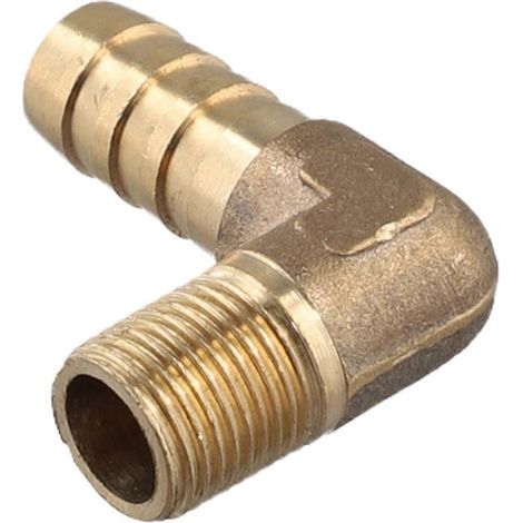 Raccord coudé à 90° en laiton, filetage mâle 3/8", tuyau de 8 mm - (1/5)
