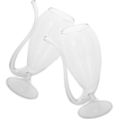 Verres à vin transparents et créatifs avec paille intégrée (lot de 10) (1/5)