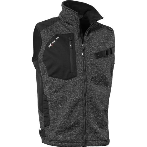 Qualitex Strick-Fleeceweste "protectano" schwarz 5XL