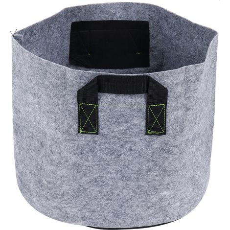 Sac de culture plantes avec poignées en non-tissé pour légumes fleurs pot gris+noir 7 gallons (1/5)