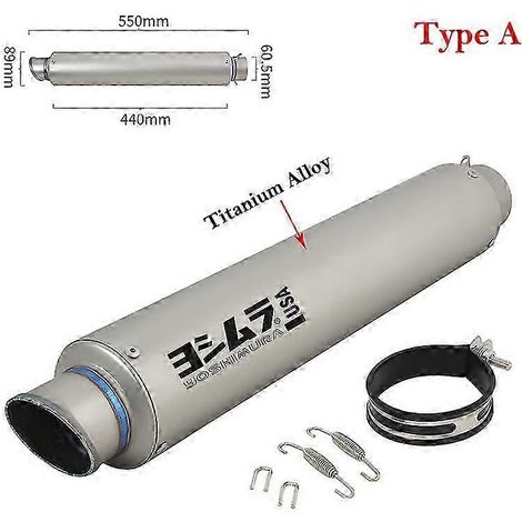 Tubo De Escape Universal Para Motocicleta, Silenciador Modificado De Aleacin De Carbono Y Titanio, 60mm, Para Honda, Bmw Y Yamaha( Type A) (1/5)