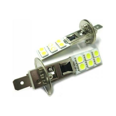 Lampada Led H1 12 SMD 5050 Luci Fendinebbia Bianco Freddo 6000K 12V 2W