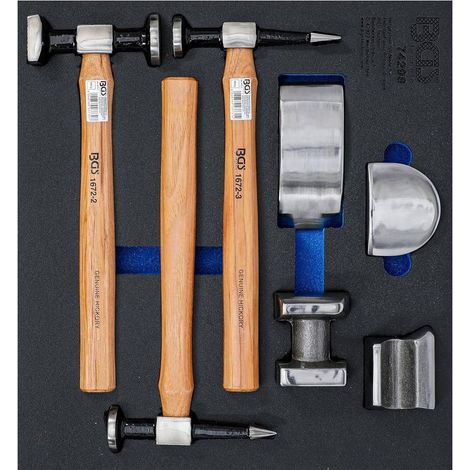 Insert de Servante d'Atelier 2/3 - Mallette 7 pcs de Tas et Marteaux de Carrosserie - Outils Robustesse et Précision - D-Work (1/5)