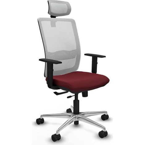 Chaise de bureau piqueras y crespo Haches granate aluminium maille (1/2)