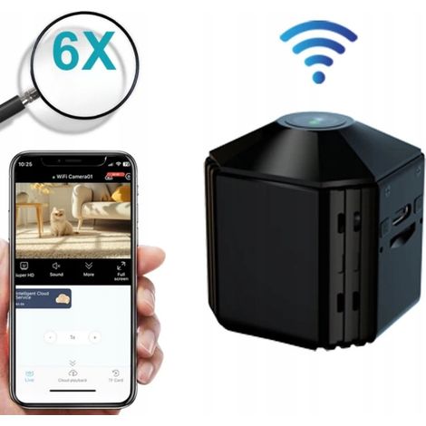 Mini-Spionagekamera mit Magnet, kabellos, batteriebetrieben, Full HD 1080p, WLAN
