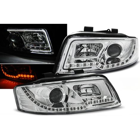 Paire de feux phares Audi A4 de 2000 a 2004 Daylight led chrome cligno LED-27361019 (1/4)
