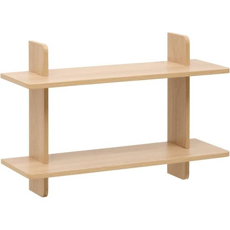Étagère Murale 2 Niveaux "Fixy" 60cm Naturel (1/5)