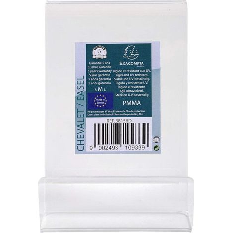 Mini chevalet - Pour document - 100x100x75mm - Plastique - Transparent - A poser (1/3)