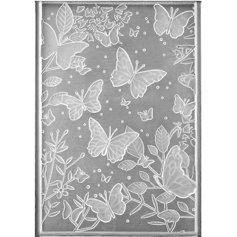 3D-Prägefolder, strukturierte Schablone mit Blume, Blatt und Schmetterling, für Kartenherstellung und Scrapbooking. (1/5)