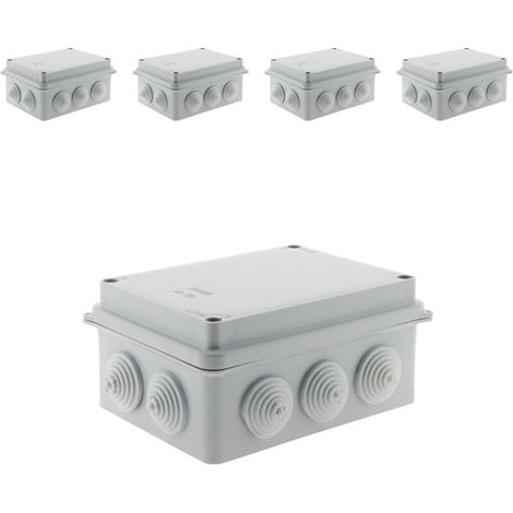 Lot de 5 boites dérivation IP54 à visser -