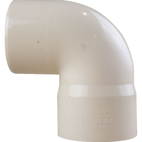 Coude PVC 87°30 mâle femelle pour tube Ø80 - Épaisseur 2.2 mm - Sable - First Plast
