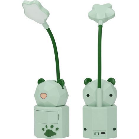 LED-Tischlampe im Cartoon-Stil mit Augenschutz, Leselicht, USB-Ladefunktion, ideal für Schlafzimmer und Studentenwohnheim (Grün) (1/5)