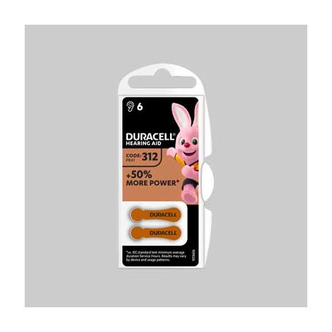 Pila per apparecchi acustici easy tab 312 blister 6 pezzi - col. marrone conf. da 10 cf