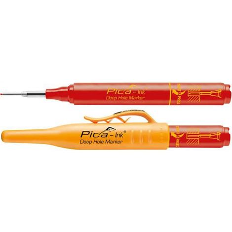 Marqueur permanent pour surfaces sèches – Pointe fine 1,5 mm en acier inoxydable – Encre à base d'alcool résistante à l'eau – Rouge – Pica