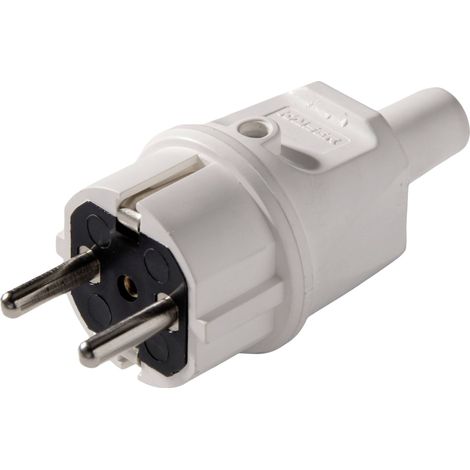 Martin Kaiser 514/kws Fiche électrique mâle avec terre PVC 250 V blanc calcaire IP44 A743433