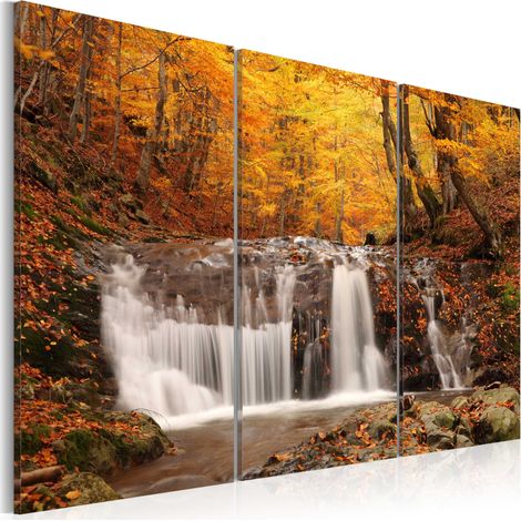 Quadro - Cascata tra gli alberi autunnali - 60x40 (1/4)