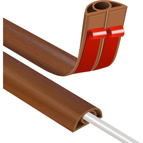 Passe Cable Sol 3M Goulotte Passe Cable Sol, Petit Canal de Cordons d'alimentation Flexible pour Le Bureau Protection des Fils Electriques et Prévention des Risques de Trébuchement (1/5)