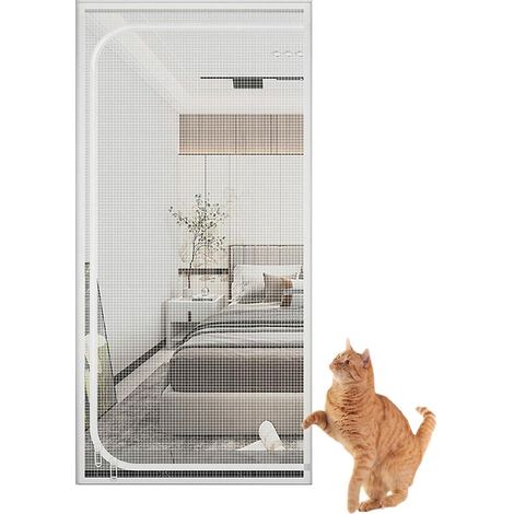 Porta a zanzariera per gatti, porta a zanzariera antigraffio con cerniera che impedisce a cuccioli e gatti di scappare dalla camera da letto/cucina (85 x (1/5)