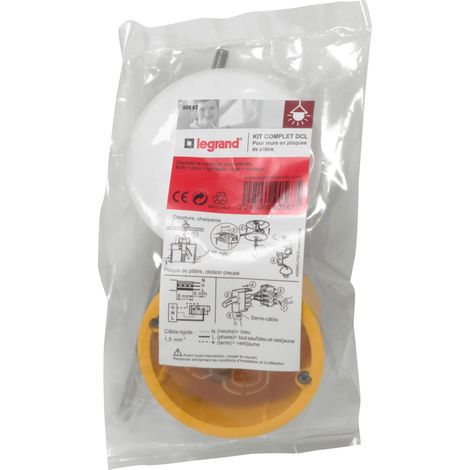 Legrand – Boîte d'encastrement ronde 67 mm – Plastique thermoplastique – IP44 – 4 entrées pour câbles de 16 à 20 mm – Installation horizontale ou verticale