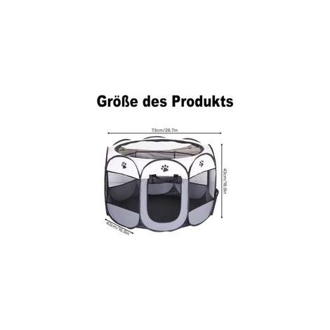 Duscdesp Clôture Portable pour Chien, Parc pour Chien Produits pour l'intérieur et l'extérieur, Toile Oxford imperméable Parc pour Chiots, Convient aux Petits Chats, Chiens, Lapins (Gr