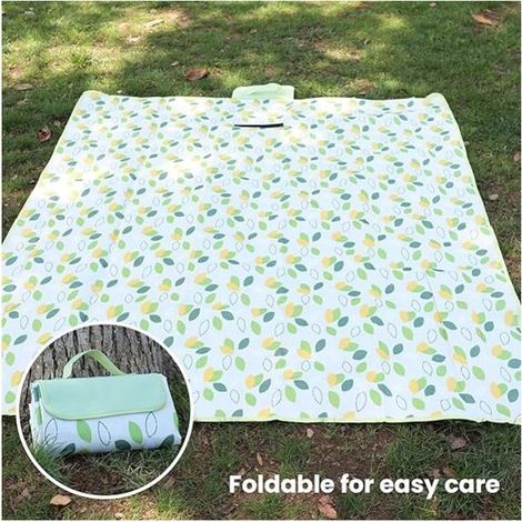 Picknickdecke mit Blattmuster, 600D Oxford-Gewebe mit Blumenmuster, leichte und praktische Outdoor-Stranddecke, ideal für Camping, Strand, Park und Terrasse, 100 x 150 cm (1/5)