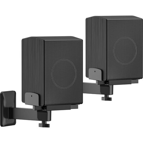 Adjustable Wall Brackets for Shelf Speakers - Double Side Morsets - with Cable Clamps - Pack of 2 (1/5)