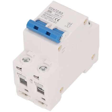 DEESSE SHOP-Petit Disjoncteur, Structure Modulaire 2P Mini Disjoncteur DC DC500V pour Système Solaire Photovoltaïque (20A) (1/5)
